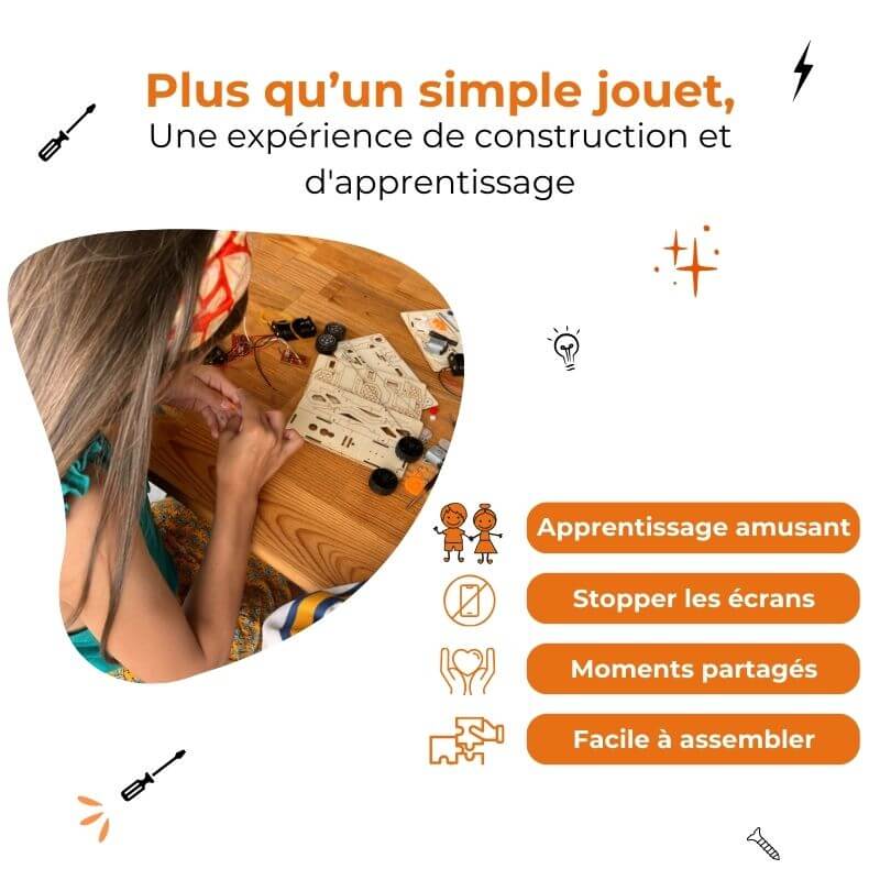 CharBot : Le compagnon idéal pour explorer les environs - Kit d'assemblage en bois STEM