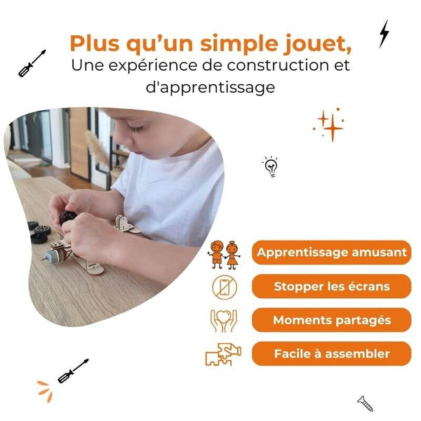 AirplaneBot : L'avion qui file à toute vitesse - Kit d'assemblage en bois STEM