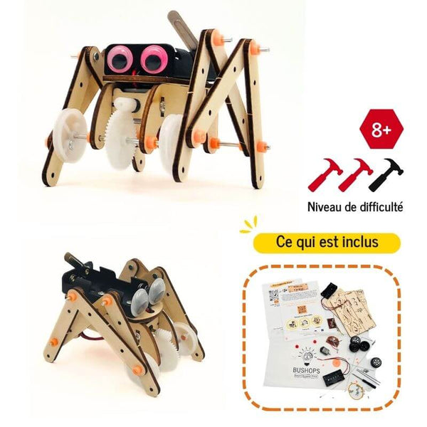 SpiderBot 2.0 : L'évolution ultime de l'araignée robotique - Kit d'assemblage en bois STEM
