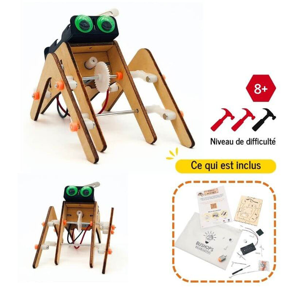 SpiderBot : L'araignée robotique la plus cool jamais créée - Kit d'assemblage en bois STEM